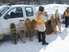 Snowshoe demonstration by park rangers in Algonquin Park