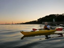 Sunset kayaking on Lake Ontario from our local beach