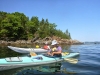Paddling round the headland to Owls Head
